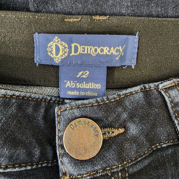 Democracy AB Solution Womens Jegging Jeans 12 Indigo Booty Lift Mid Rise Stretch - Picture 8 of 9